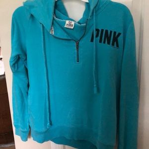 Teal VS Pink 1/4 zip hoodie